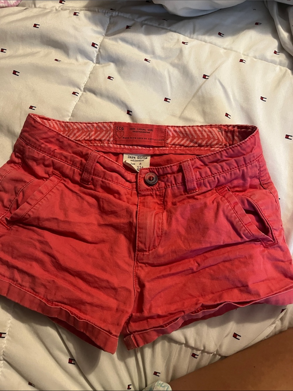Zara Coral Pink Cotton Jean Shorts